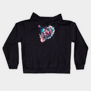 Stellar Petals: Space Garden Kids Hoodie